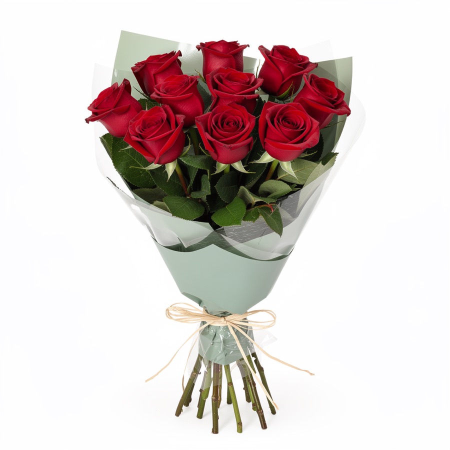 12 Red Roses Hand-tied Bouquet